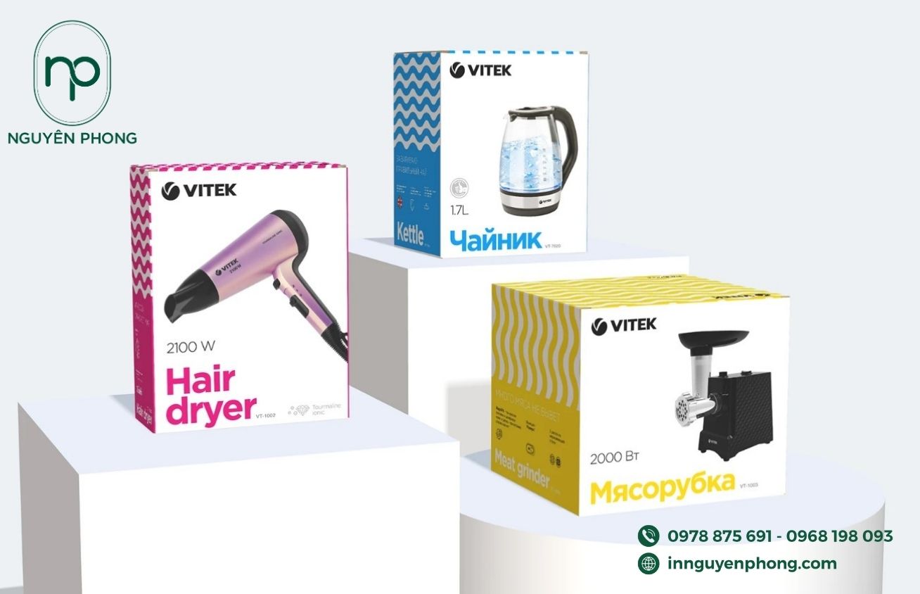 Mẫu hộp carton đựng máy sấy in logo 